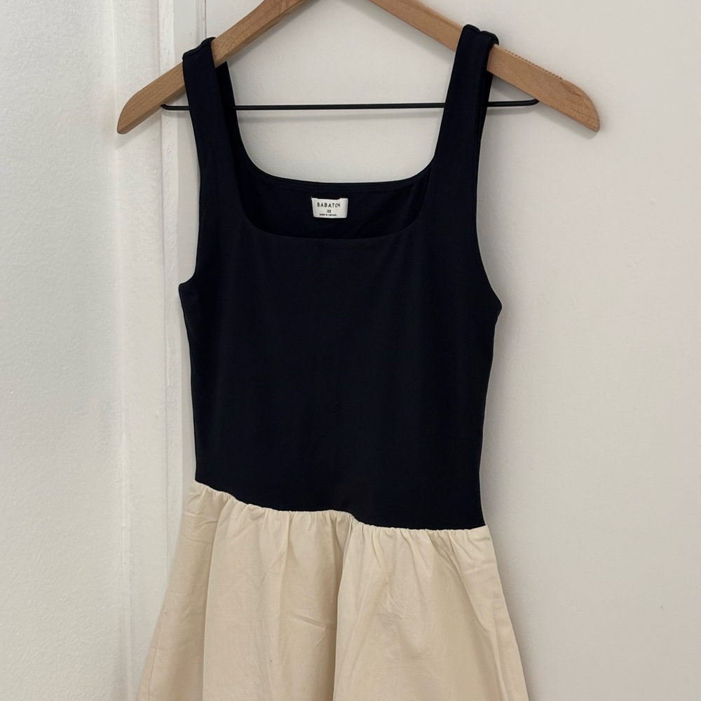 Aritzia Babaton Revive Midi Dress - Black/ Light Birch - Size S,M - Picture 3 of 9